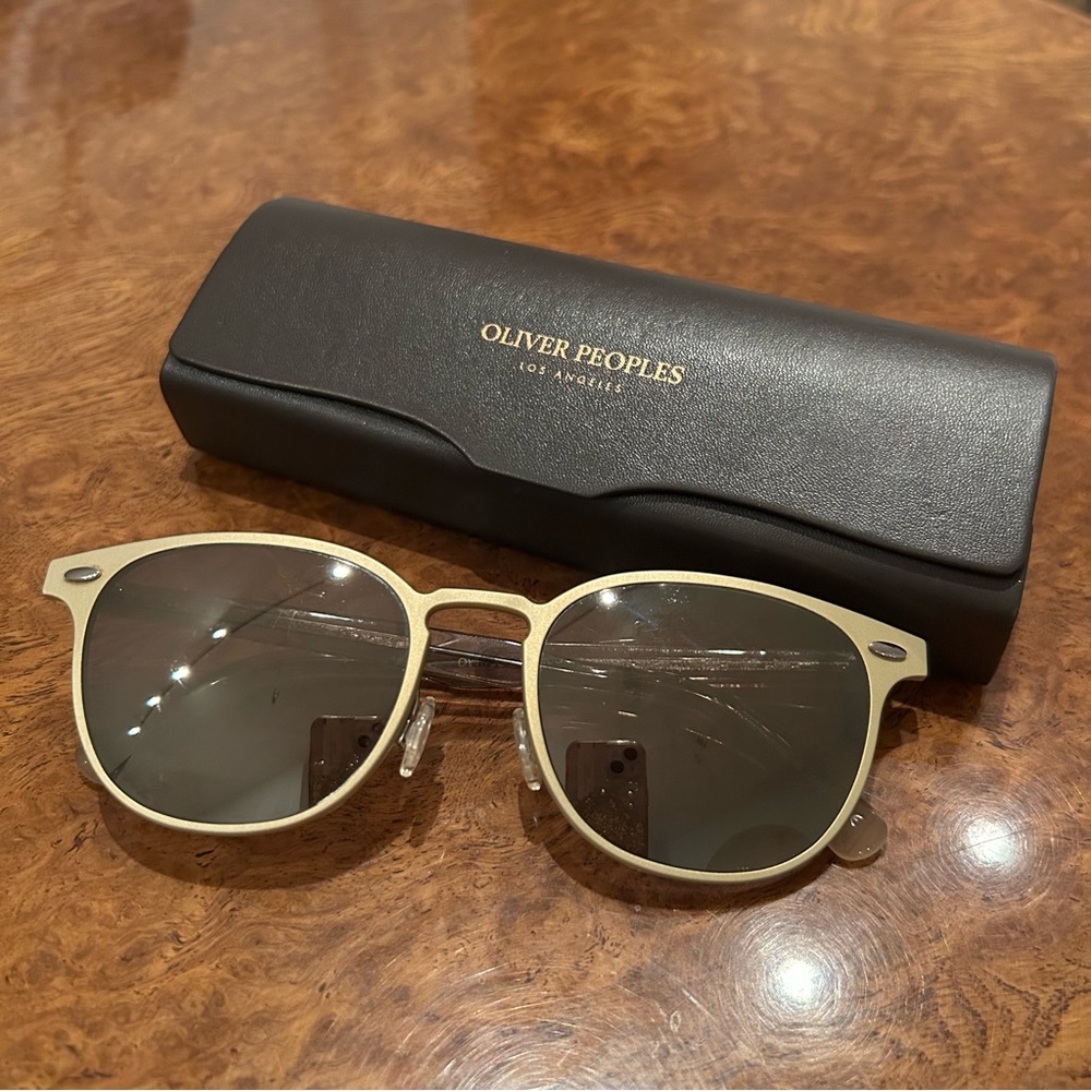 OLIVER PEOPLES Sheldrake Metal OV1179S Bone Pecan Taupe Mirrored Sunglasses 1179 - Picture 3 of 10